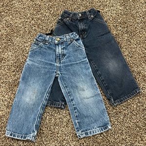 Sonoma carpenter style jeans 24 mos, GUC. Adjustable waist, dark/light wash